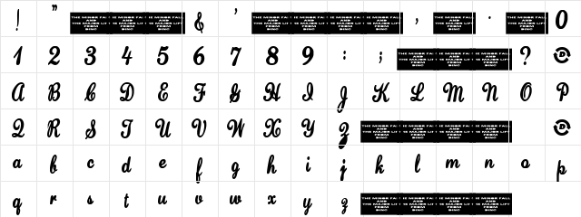 Major Lift Regular  glyph index