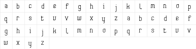 Frida01 Regular  glyph index