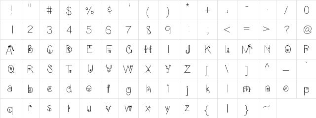 ChristmasEve Medium  glyph index