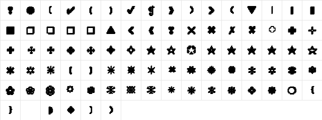 XRough09 Becker Regular  glyph index