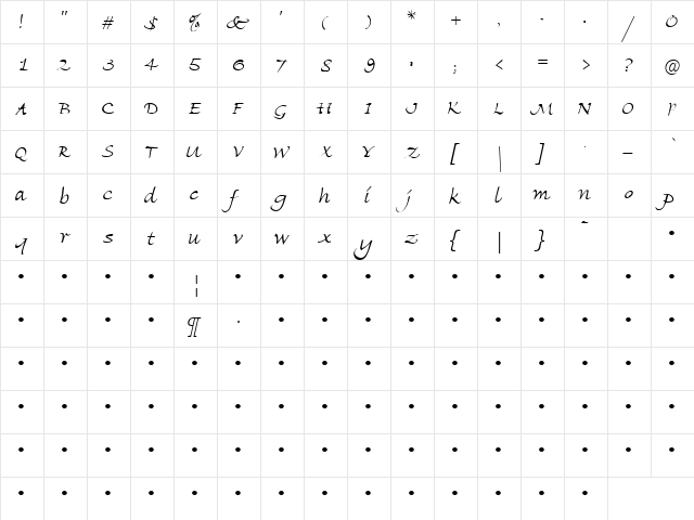 Flotsam 3 Regular  glyph index