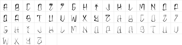 H74 Corpus Delicti Regular  glyph index