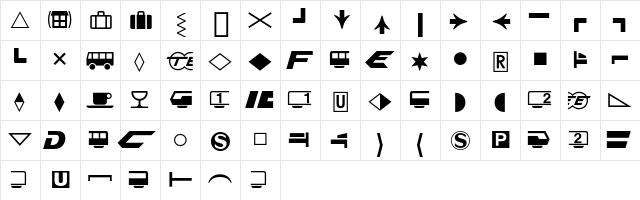 Bundesbahn Pi 2  glyph index
