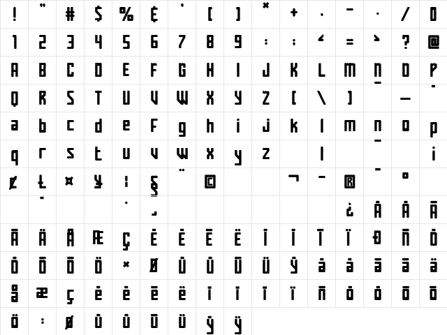 Magician Rings Regular  glyph index