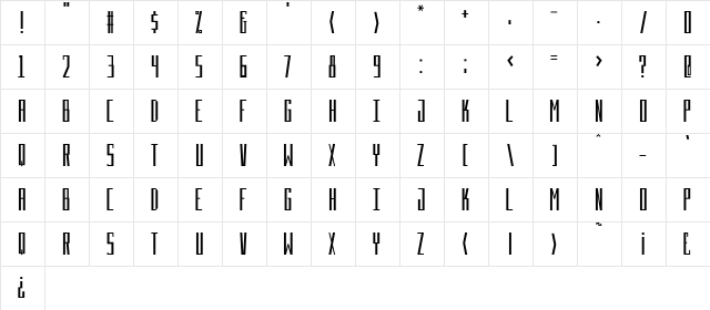 Beckett Regular  glyph index