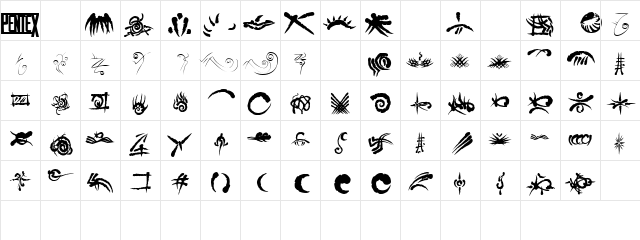 WWWerewolfBats Regular  glyph index