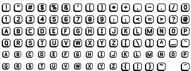 KeyboardUltraBold Regular  glyph index