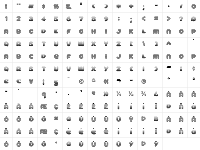 Roller Baby BV Gradient Regular  glyph index
