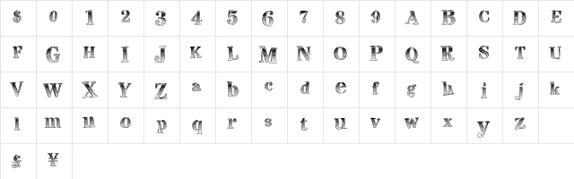 VisualMagnets Regular  glyph index