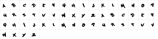 PaintCans Regular  glyph index