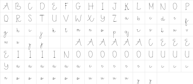 Sunny November Demo Regular  glyph index