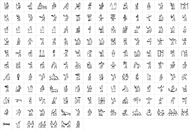 GlyphExtLibC Medium  glyph index