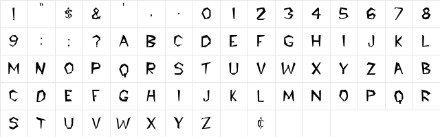 CAROLEE Regular  glyph index