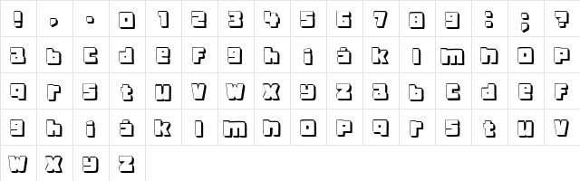 Crazy Hollow Regular  glyph index