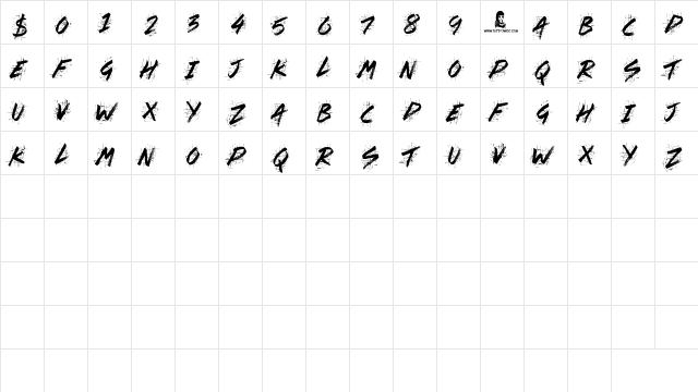 Splat Attack Regular  glyph index