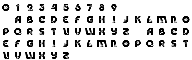 101! Trinity Inset Regular  glyph index