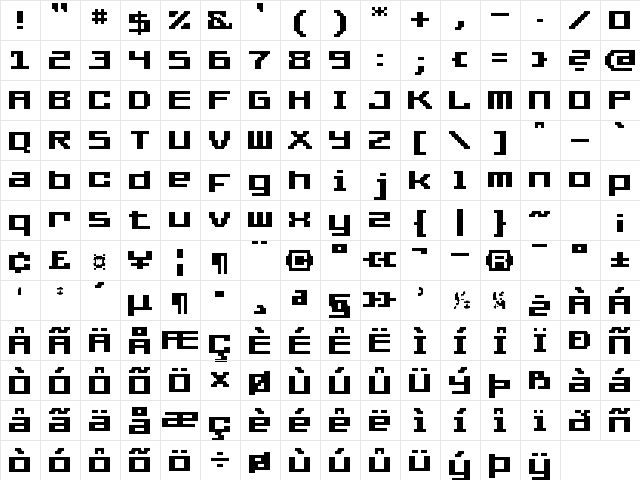 UF PT Ellus Hard Bold Regular  glyph index
