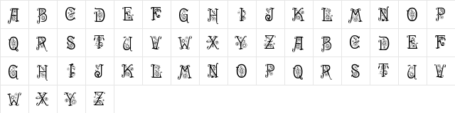 Spring Regular  glyph index