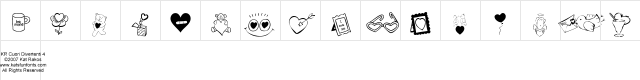 KR Cuori Divertenti 4 Regular  glyph index