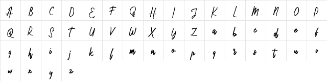 Malikec FREE Regular  glyph index