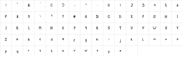 Schoolwork Regular  glyph index