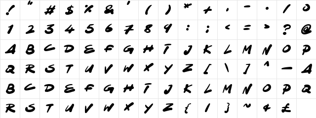 Ninja Note Regular  glyph index