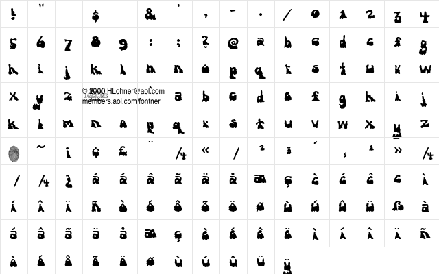 antiestablishment Regular  glyph index