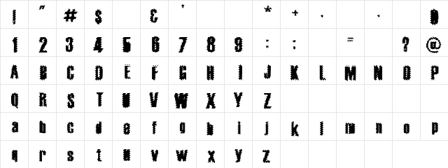 fisher Regular  glyph index