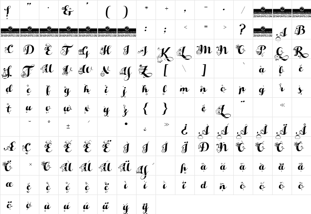 Hello Christmas Regular  glyph index