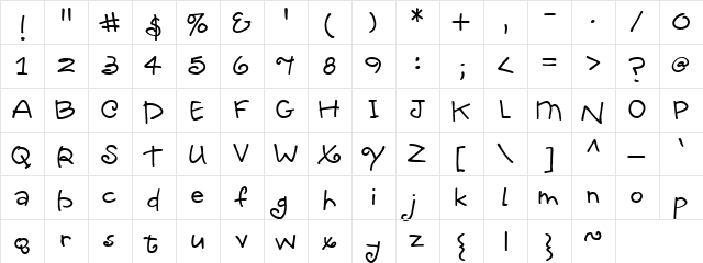 CK Daydream Regular  glyph index