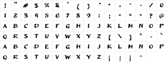 a Arush Shiny Regular  glyph index