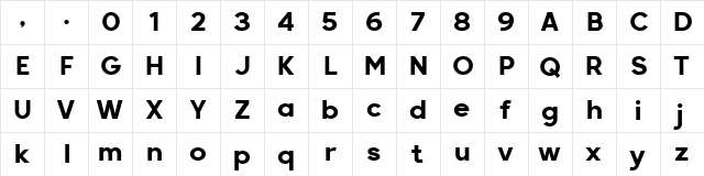 Retroica Regular  glyph index