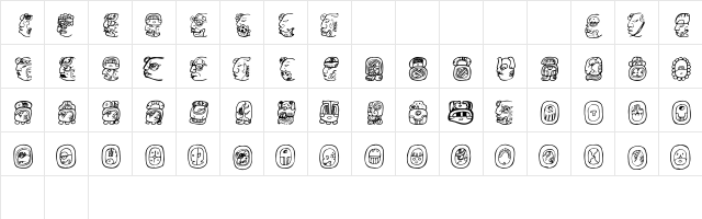 Abaj Bold  glyph index