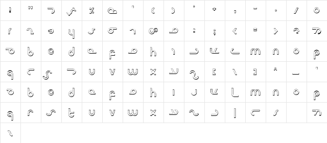 Masterdom Shadow Shadow  glyph index