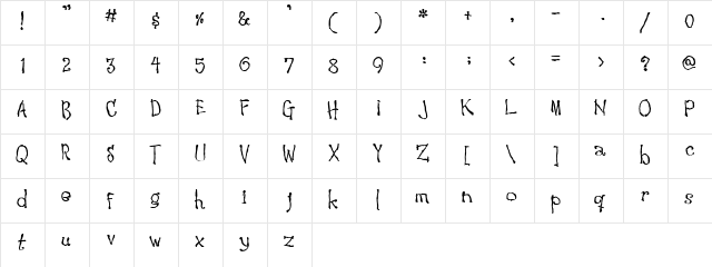 Waking the Witch Regular  glyph index