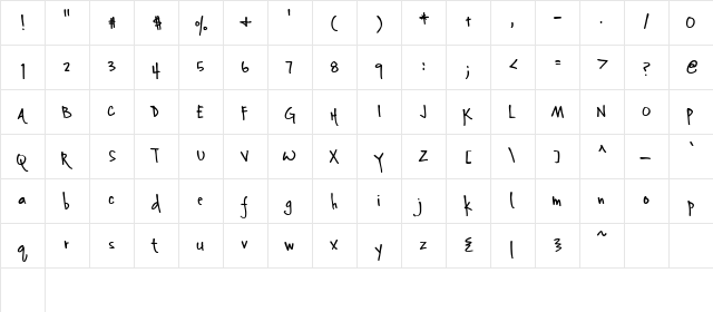 CK Sjonger Regular  glyph index