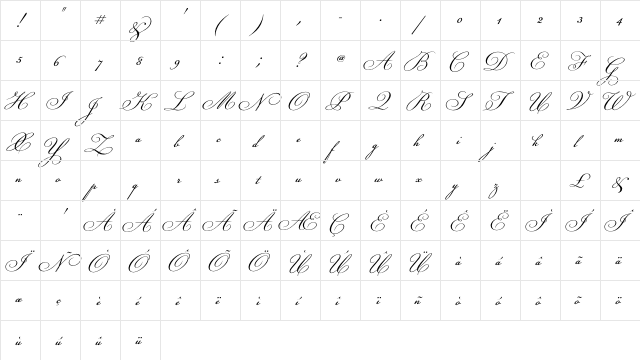 Champignon Regular  glyph index