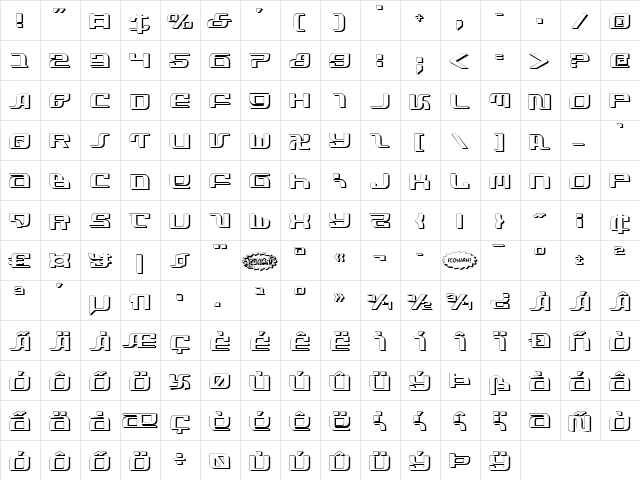 Infinity Formula Shadow Shadow  glyph index