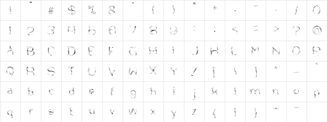 Nice Dream Come True Regular  glyph index