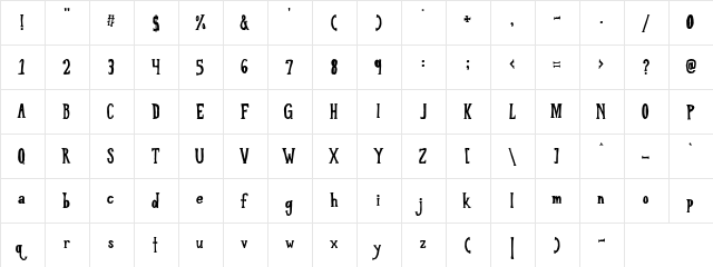 LOVE til KILLED Regular  glyph index