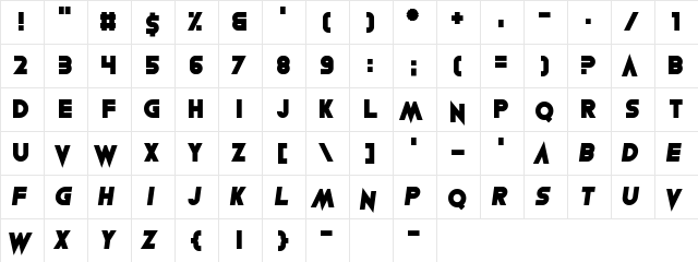 Lean Foreword Regular  glyph index