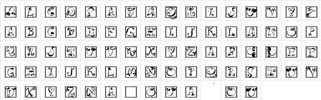 CircusBoldSquares Regular  glyph index
