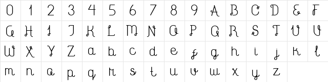 Brownice Regular  glyph index