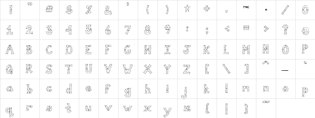 PC Stars and Stripes Regular  glyph index