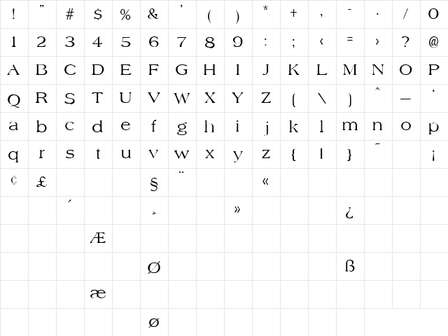 No More 6 Regular  glyph index