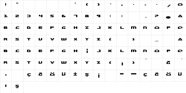 PCLifeMorse NK Regular  glyph index