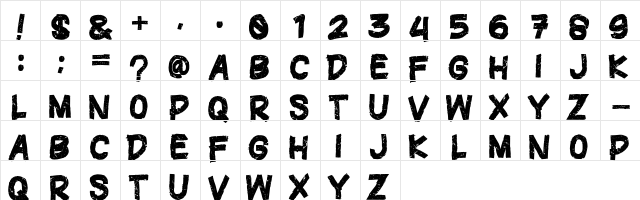 FREEZONE Regular  glyph index