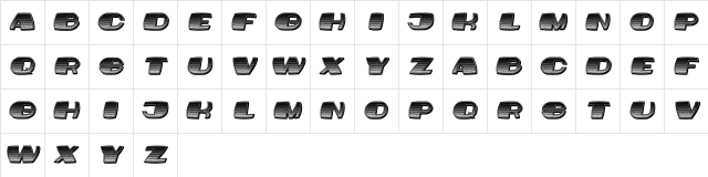 Model Italic  glyph index