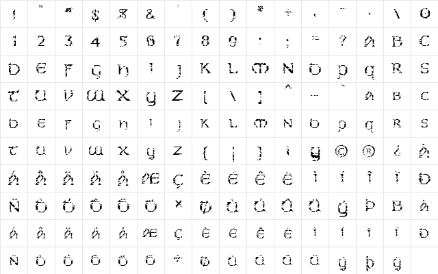 FZ JAZZY 31 HOLEY Normal  glyph index