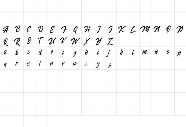 Kingstand Regular  glyph index